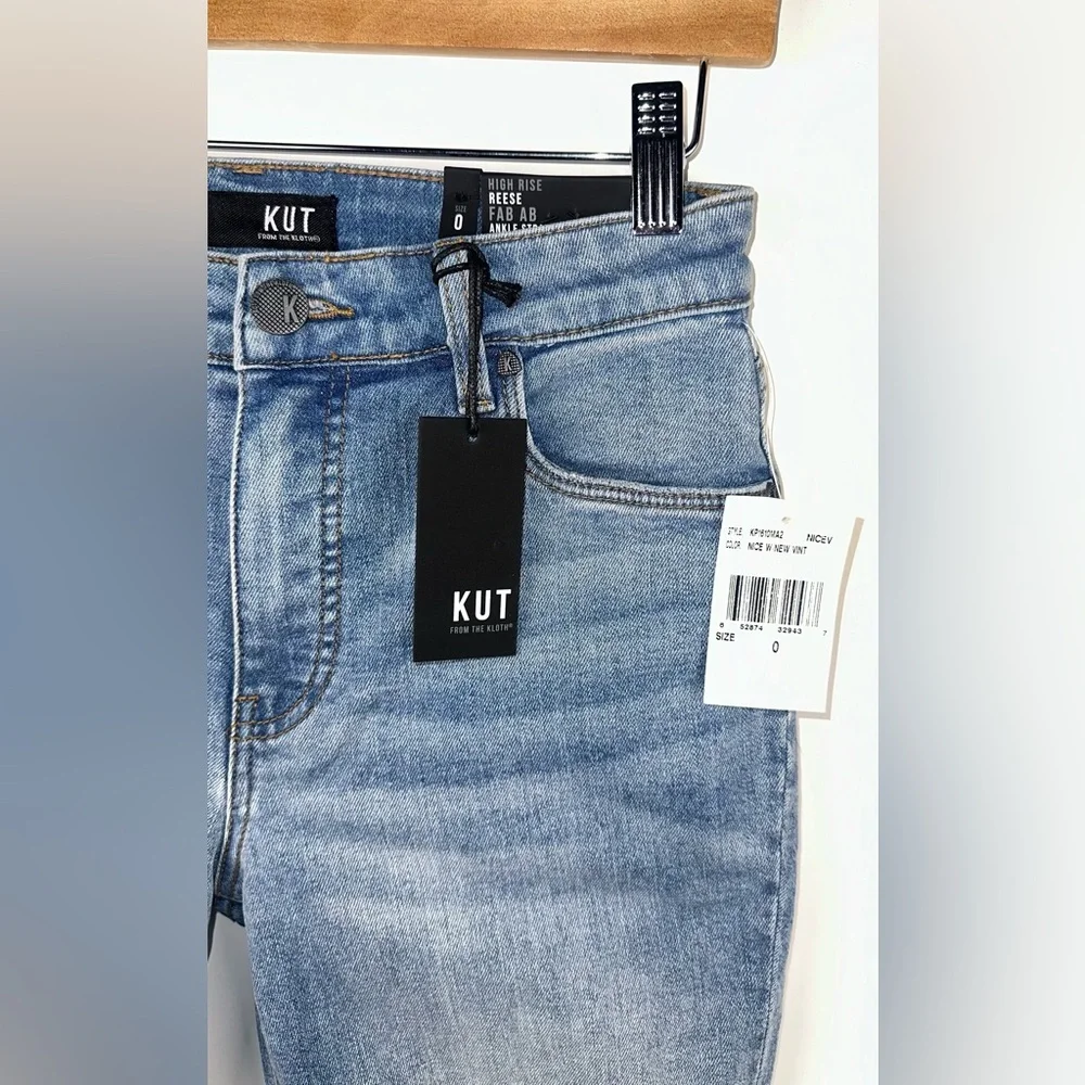 Kut from the Kloth Size 0 Reese Fab Ab Ankle Straight Leg High Rise Blue - Picture 3 of 9